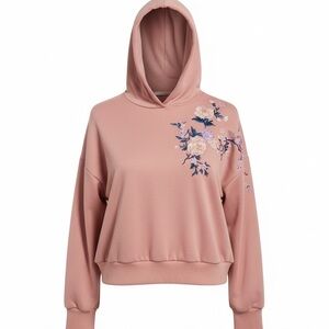 Ladies Cropped Floral Embroidered Sweater